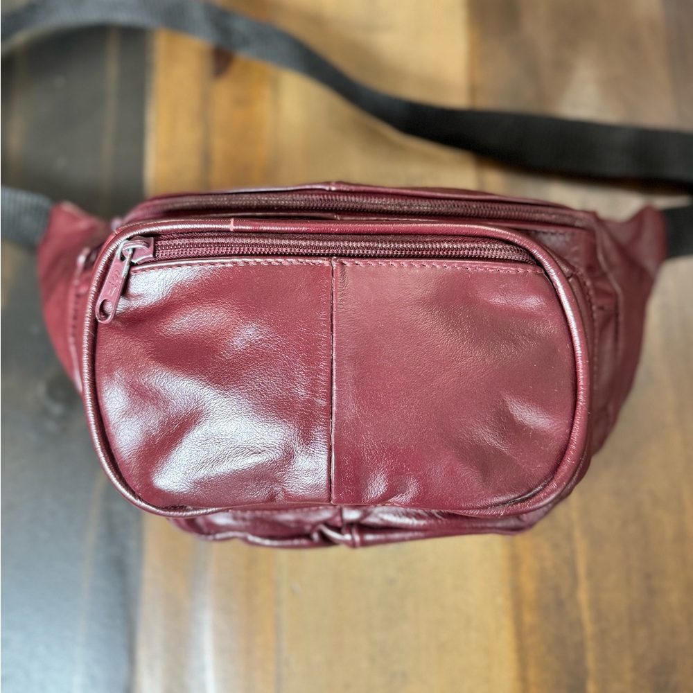Lopez Camacho Burgundy Leather Belt Bag Crossbody